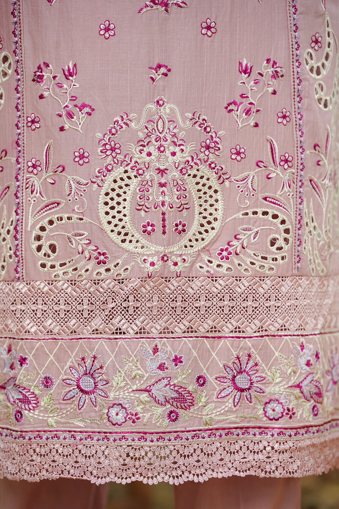 Soft Rose Pink Embroidered Suit