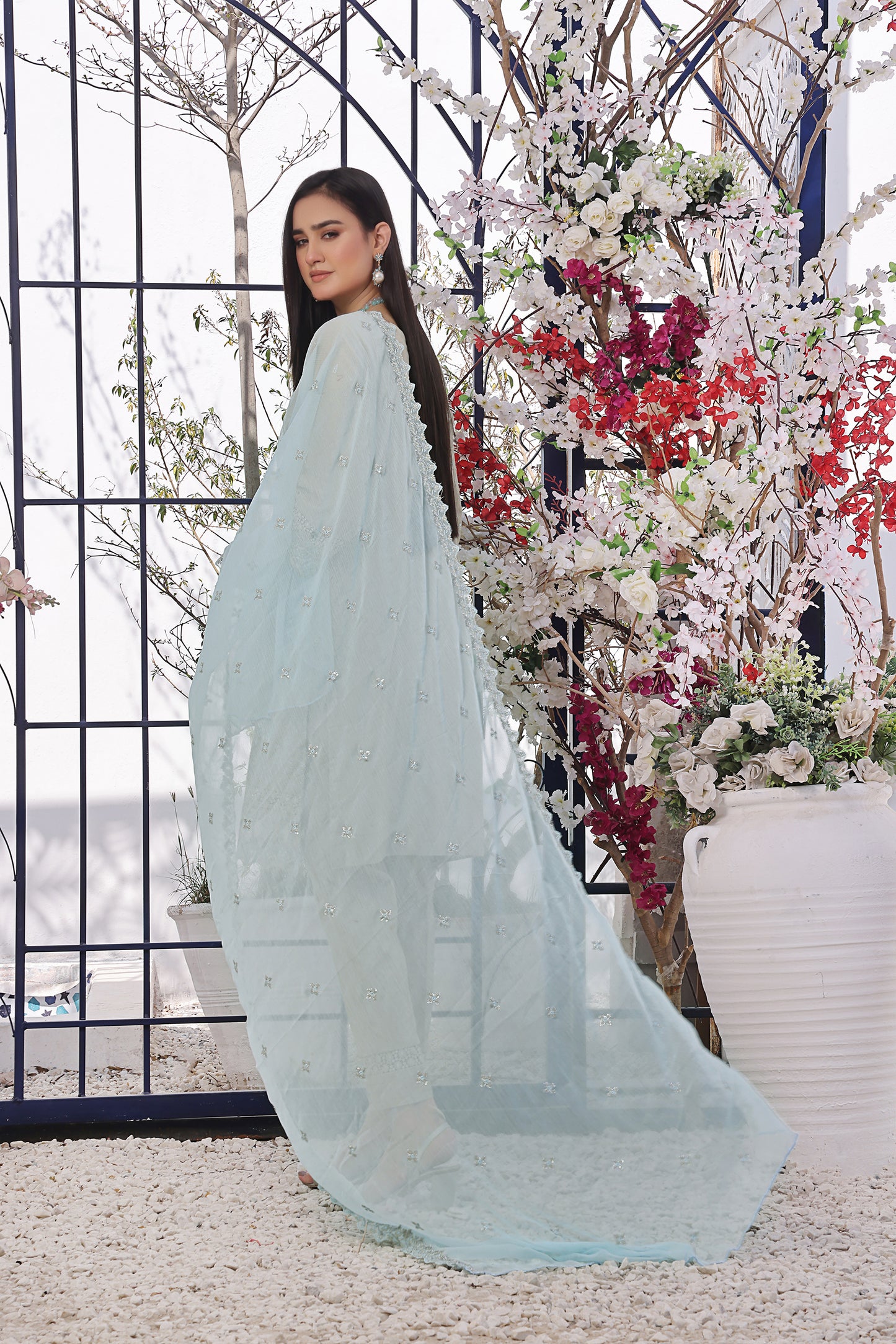 Stone Beige Embroidered Suit