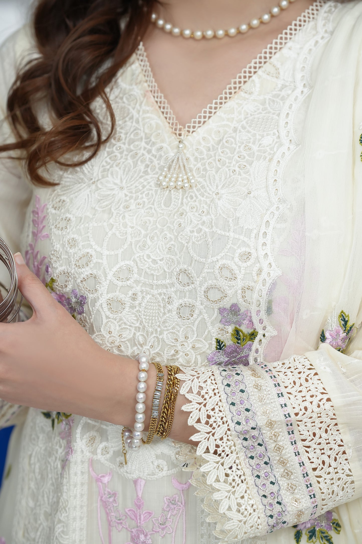 Ivory Dream Floral Embroidered