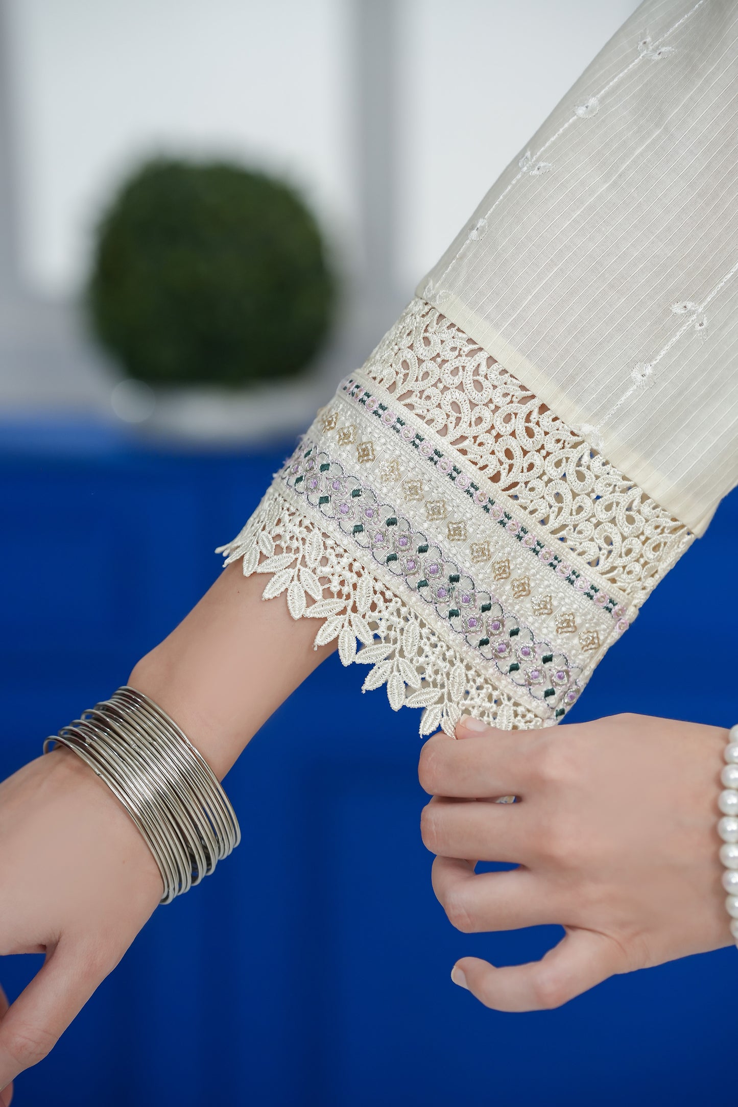 Ivory Dream Floral Embroidered