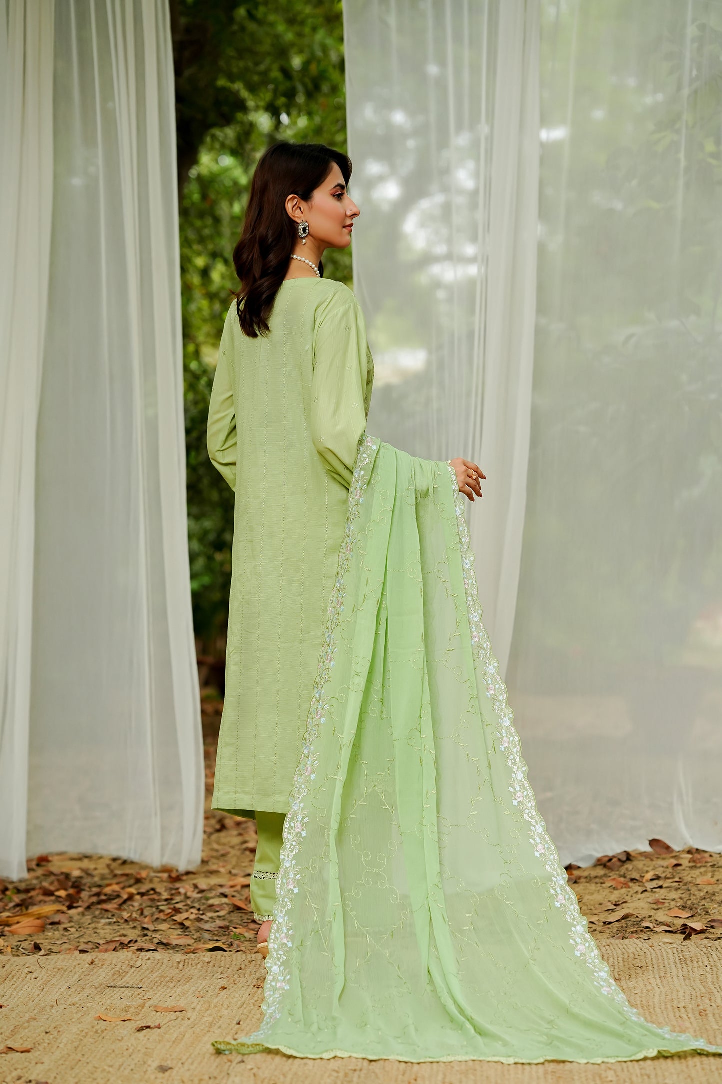 Pistachio Green Embroidered Suit