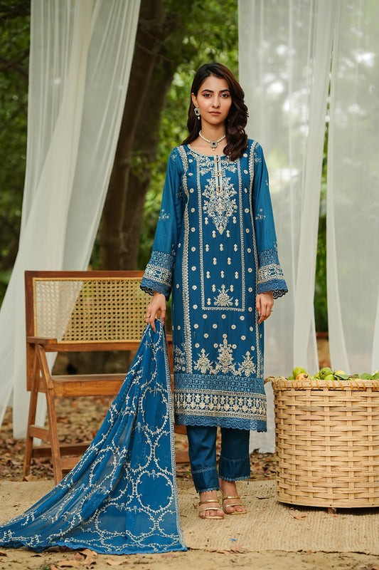 Regal Teal Embroidered Suit