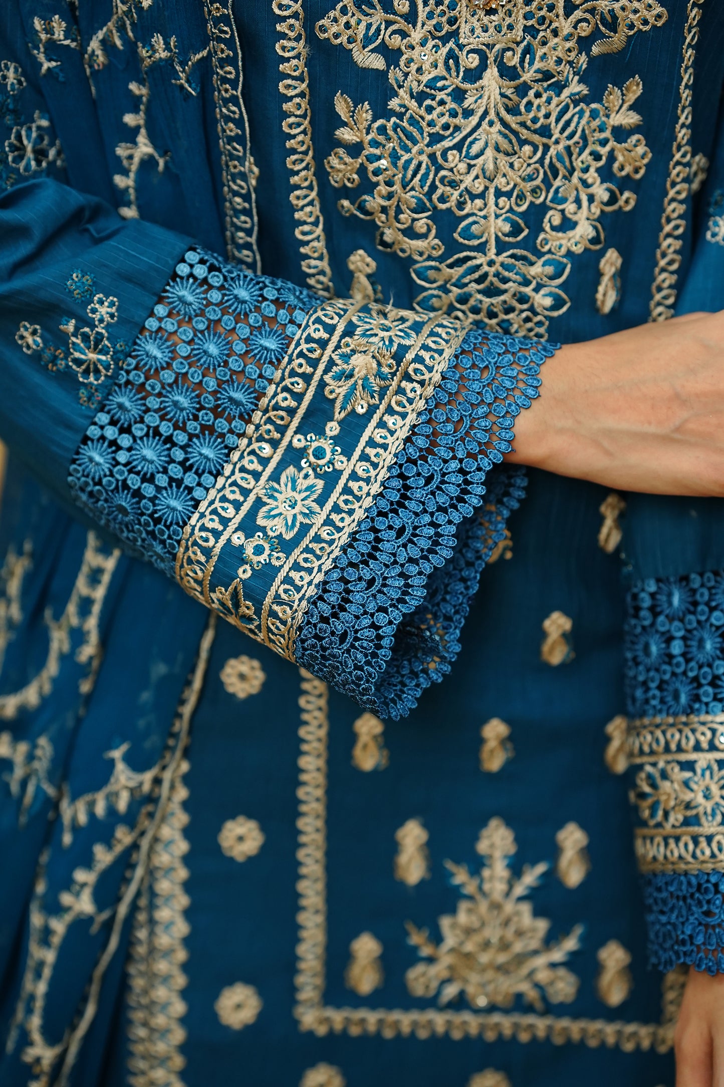 Regal Teal Embroidered Suit